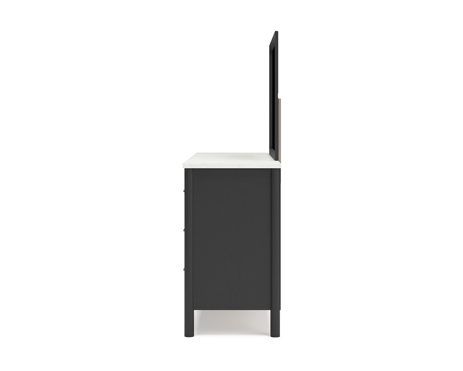 Cadmori King Upholstered Panel Bed, Dresser and Mirror