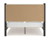 Cadmori Queen Upholstered Panel Bed, Dresser and Mirror