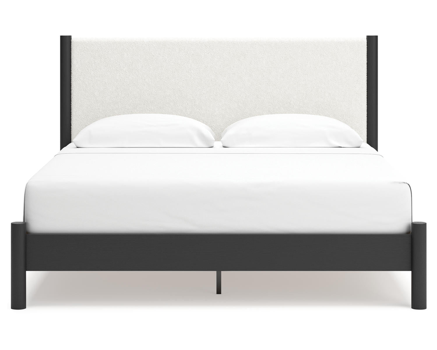 Cadmori King Upholstered Panel Bed, Dresser and Mirror