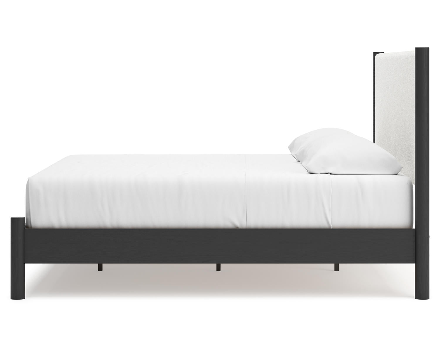 Cadmori King Upholstered Panel Bed, Dresser and Mirror