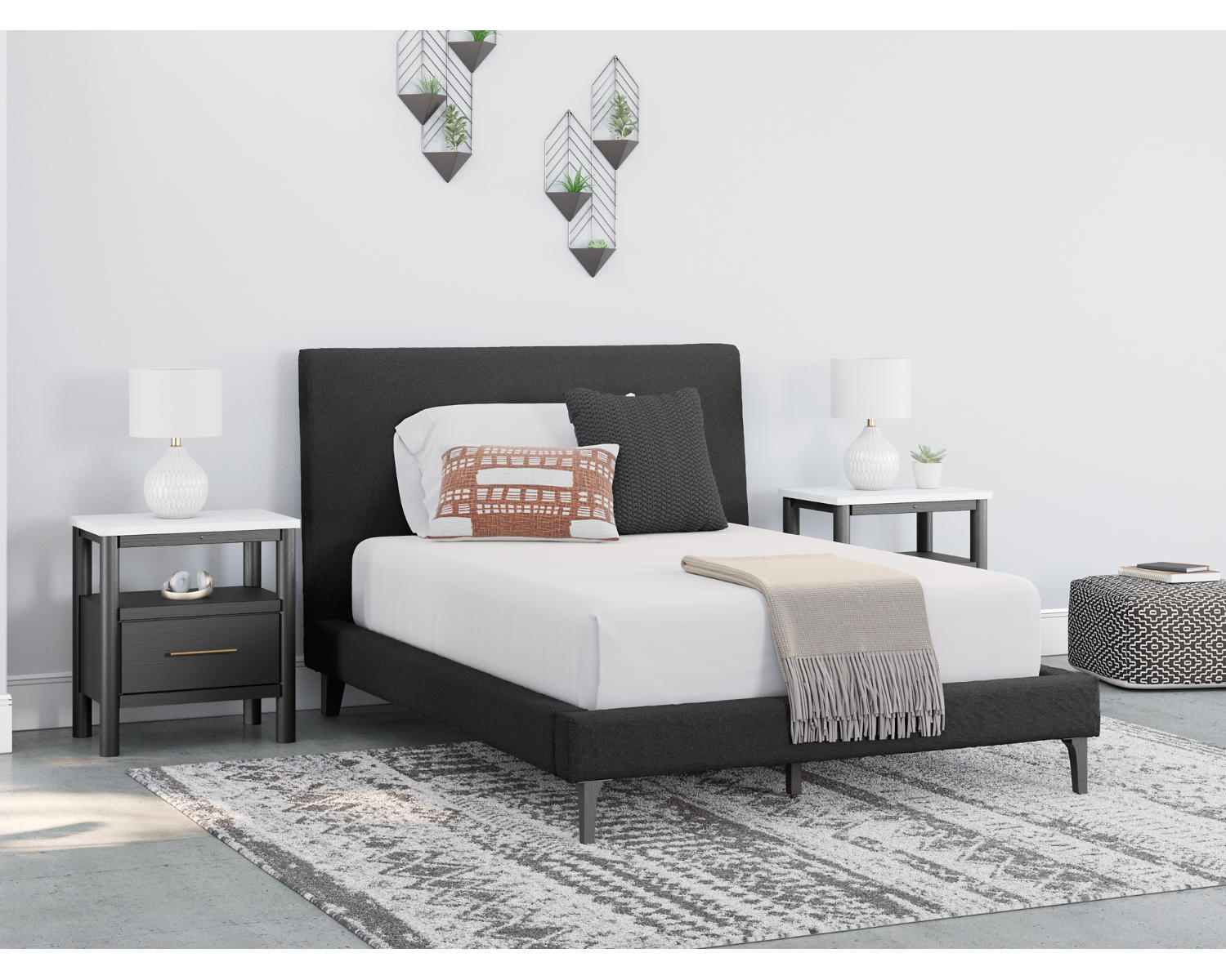 Cadmori Full Upholstered Bed with Roll Slats