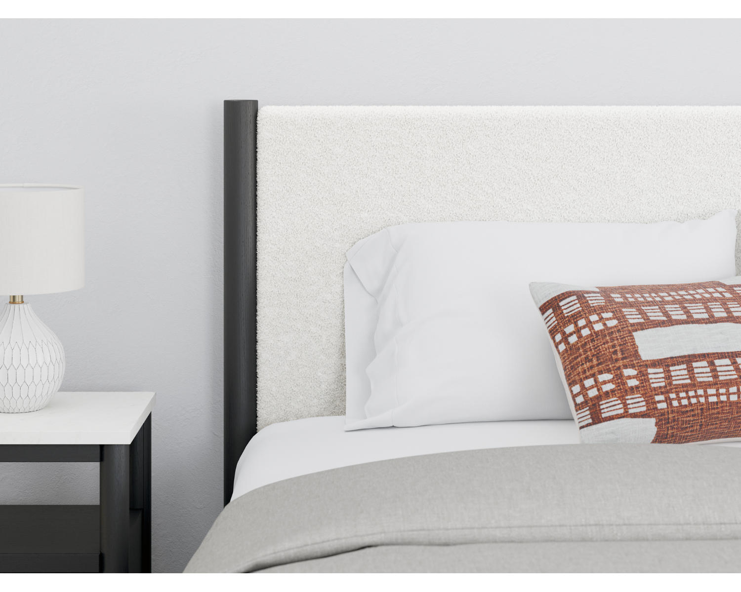 Cadmori Full Upholstered Panel Bed, Dresser and Mirror