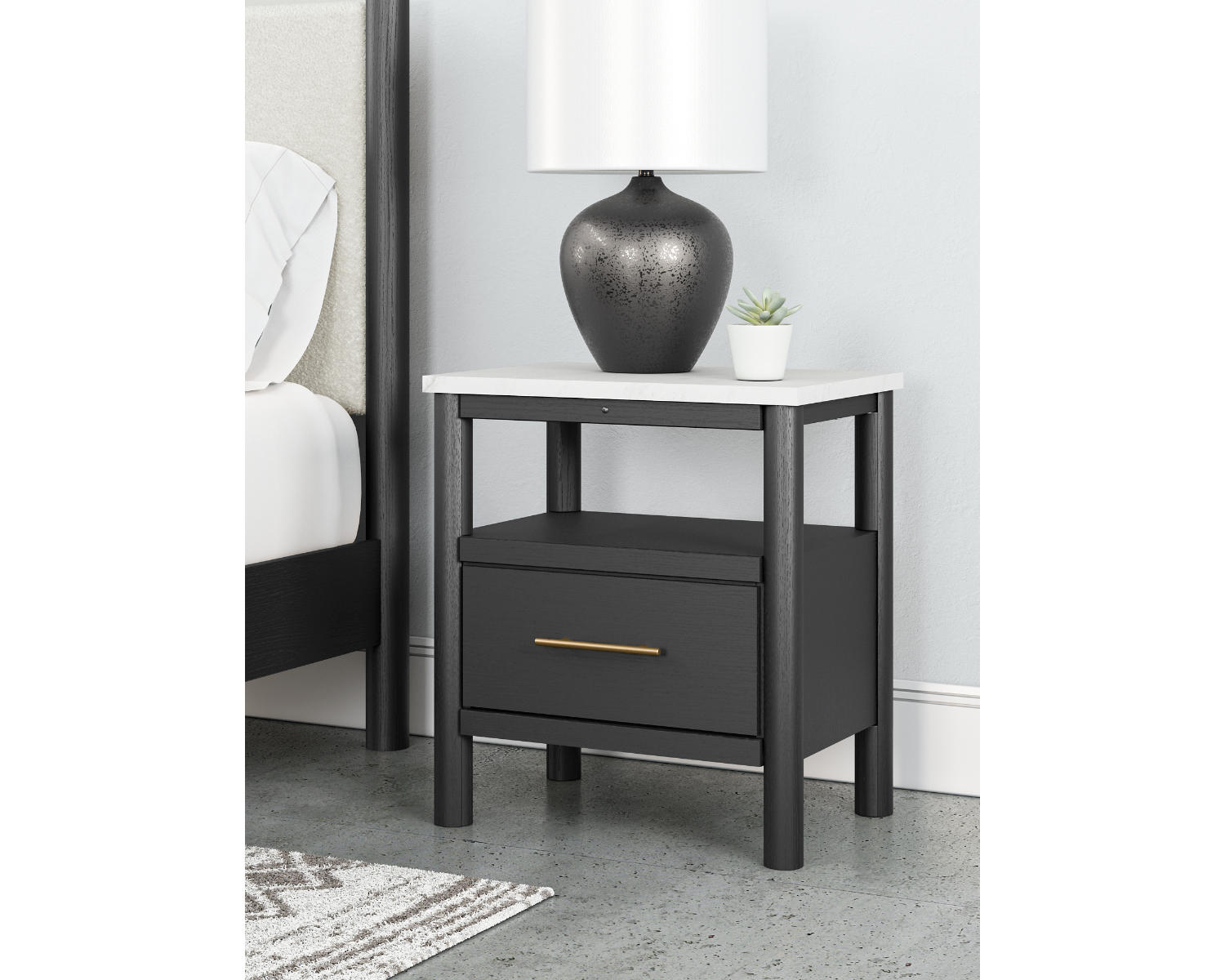 Cadmori King Panel Bed, Dresser, Mirror and Nightstand