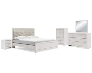 Altyra King Panel Bed, Dresser, Mirror, Chest and Nightstand