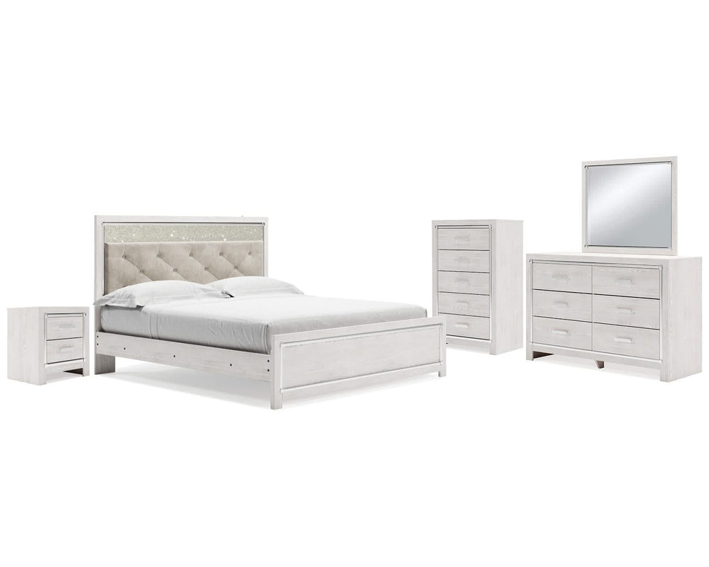 Altyra King Panel Bed, Dresser, Mirror, Chest and Nightstand