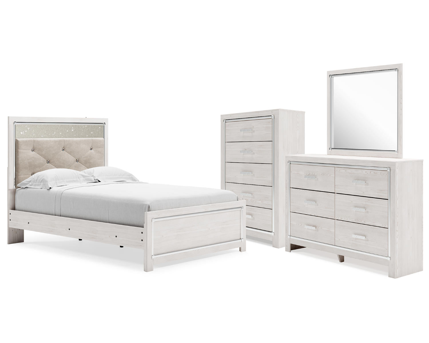 Altyra Full Panel Bed, Dresser, Mirror and Chest