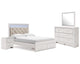 Altyra Queen Panel Storage Bed with Mirrored Dresser and Nightstand