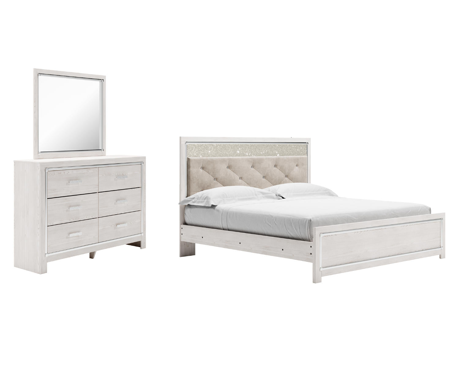 Altyra King Panel Bed, Dresser and Mirror