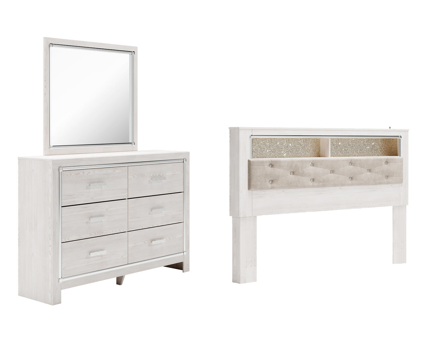 Altyra King Bookcase Headboard, Dresser and Mirror