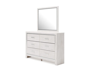 Altyra King Upholstered Panel Bed, Dresser, Mirror, and Nightstand