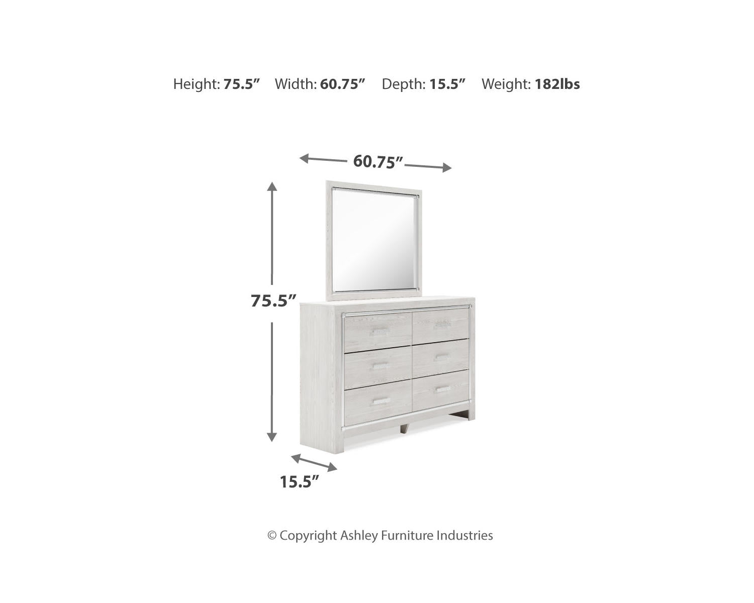 Altyra Queen Panel Storage Bed, Dresser, Mirror and Nightstand
