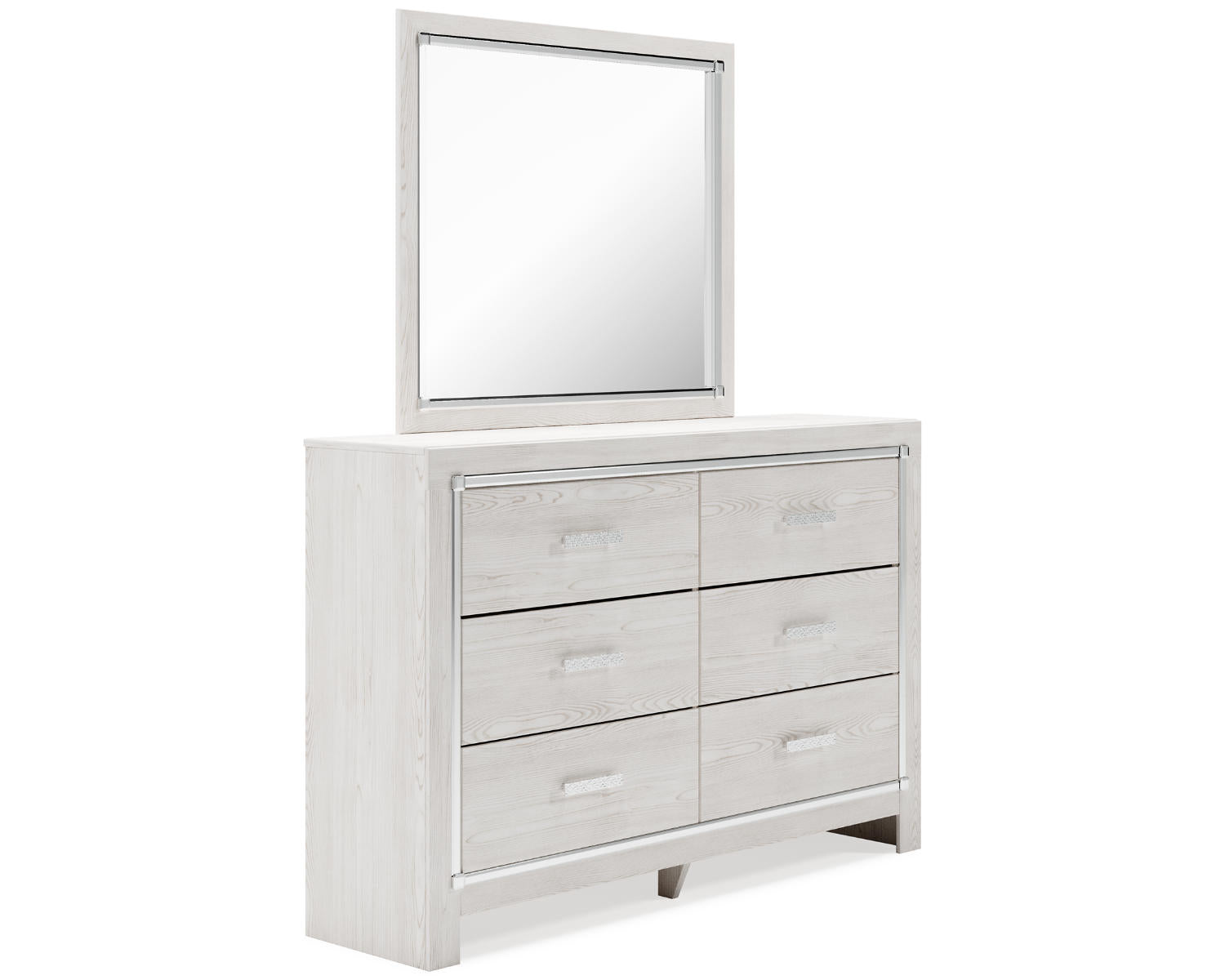Altyra Queen Upholstered Panel Bed, Dresser, Mirror, Chest and 2 Nightstands
