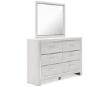 Altyra Queen Upholstered Panel Bed, Dresser, Mirror, and Chest