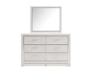 Cama Queen Altyra con almacenaje, tocador, espejo, cómoda y mesita de noche