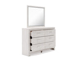 Altyra King Upholstered Panel Bed, Dresser, Mirror, and Nightstand