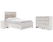 Altyra Full Upholstered Panel Bed, Dresser and Nightstand