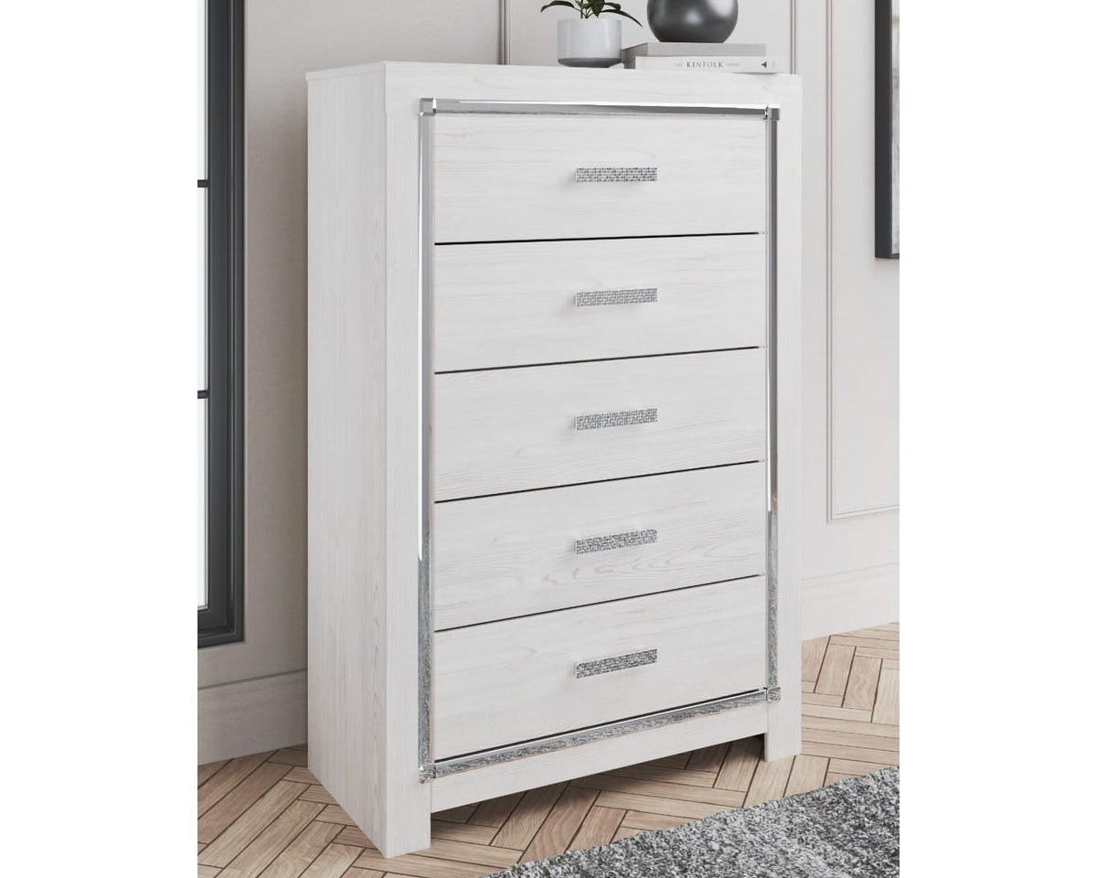 Altyra King Panel Bed, Dresser, Mirror, Chest and Nightstand