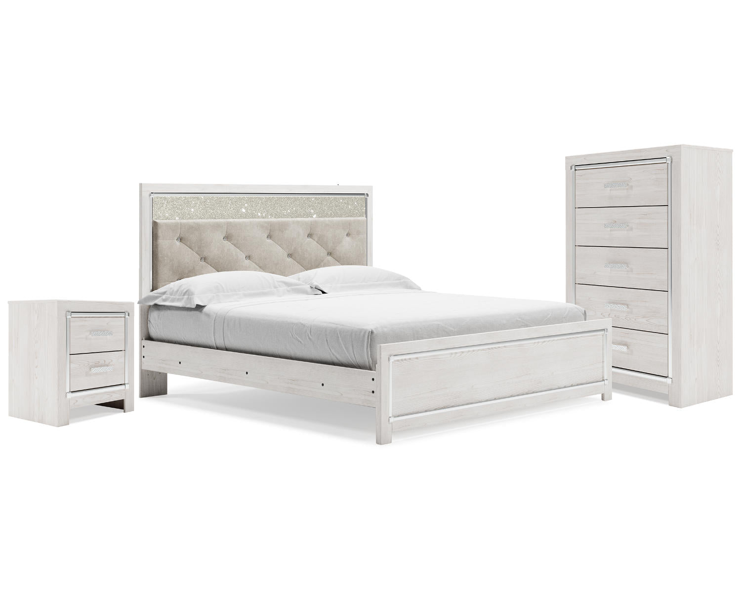 Altyra King Panel Bed, Chest and 2 Nightstands