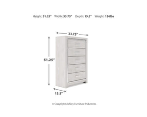 Cama Queen Altyra con almacenaje, cómoda y dos mesitas de noche