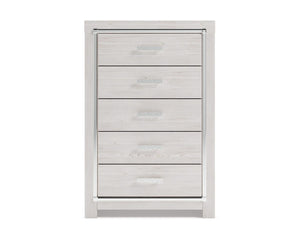 Cama Queen Altyra con almacenaje, cómoda y dos mesitas de noche