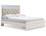 Cama Queen Altyra con almacenaje, tocador, espejo, cómoda y mesita de noche
