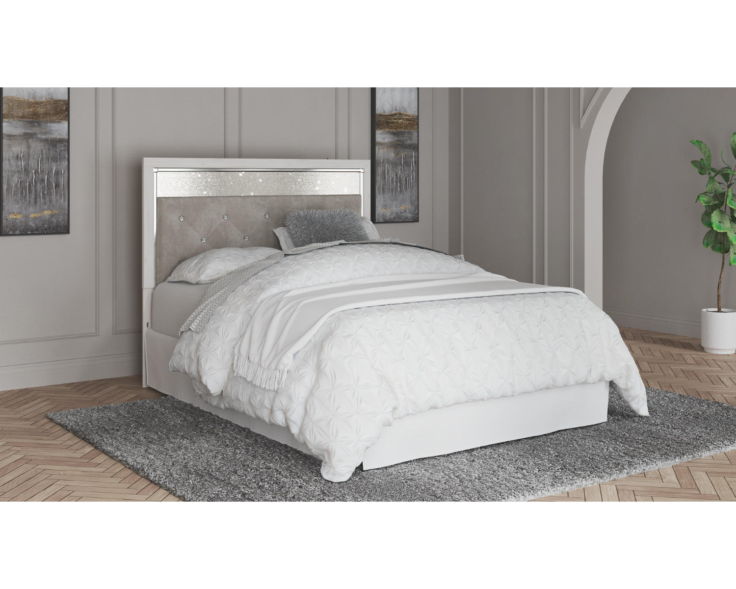Altyra Queen Upholstered Panel Headboard