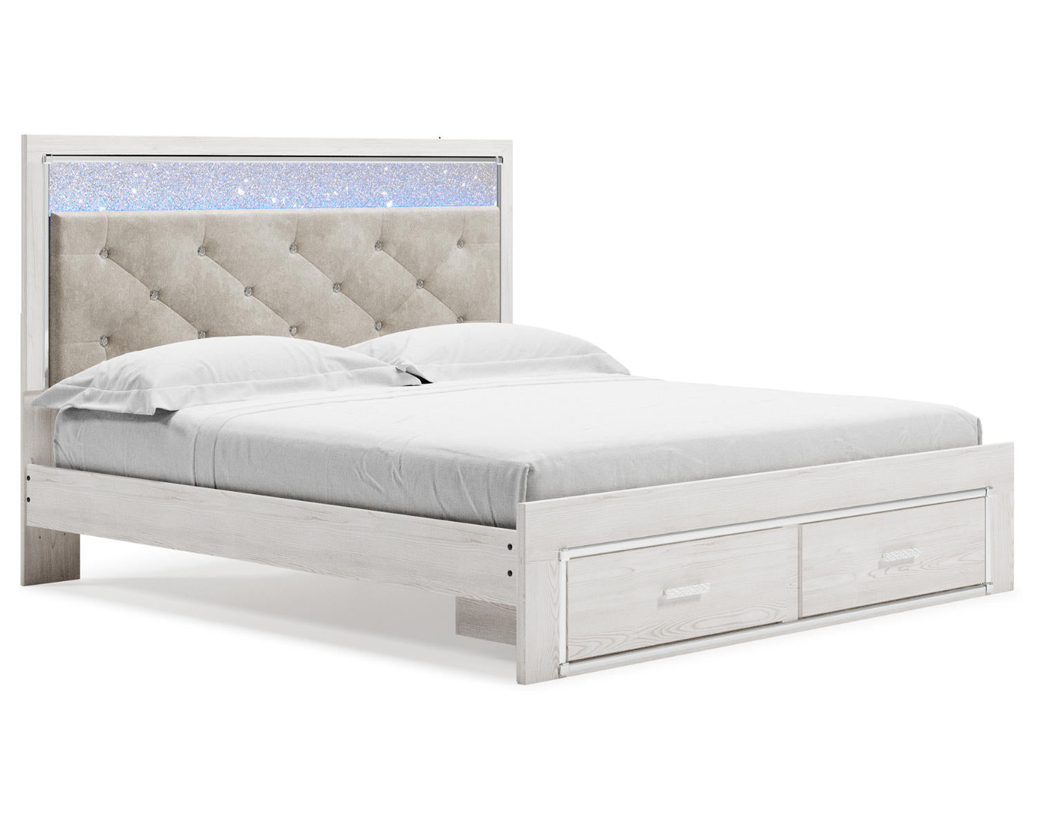 Altyra King Upholstered Storage Bed, Dresser, Mirror and 2 Nightstands