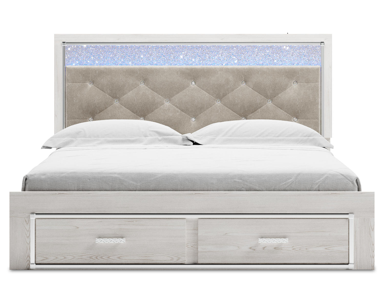 Altyra King Upholstered Storage Bed, Dresser, Mirror and 2 Nightstands
