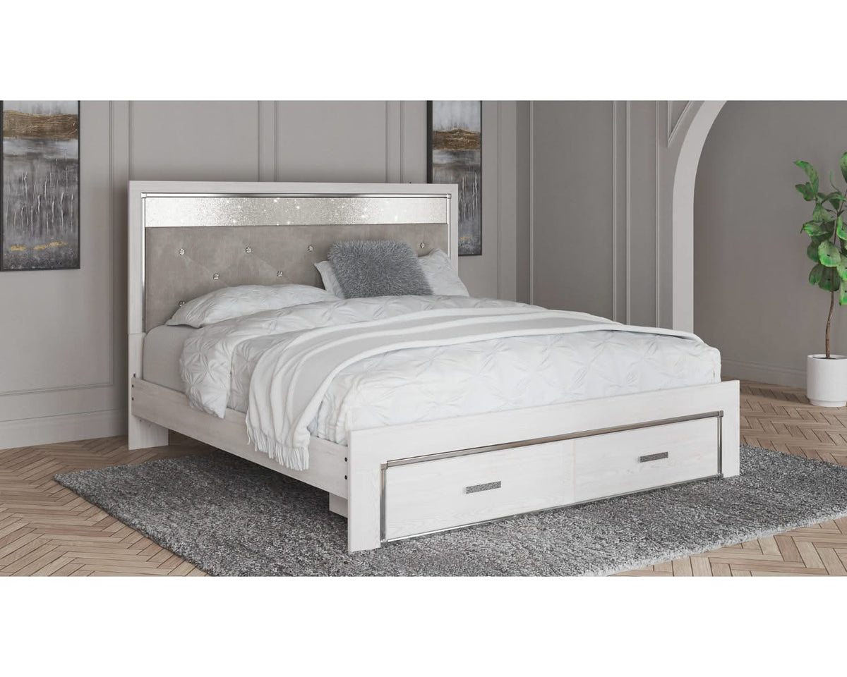 Cama tapizada con almacenaje Altyra King