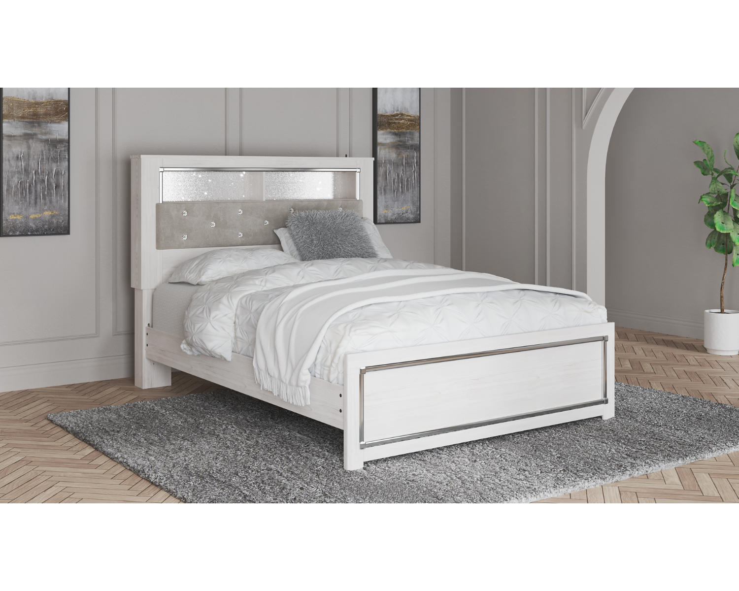 Altyra Queen Panel Bookcase Bed