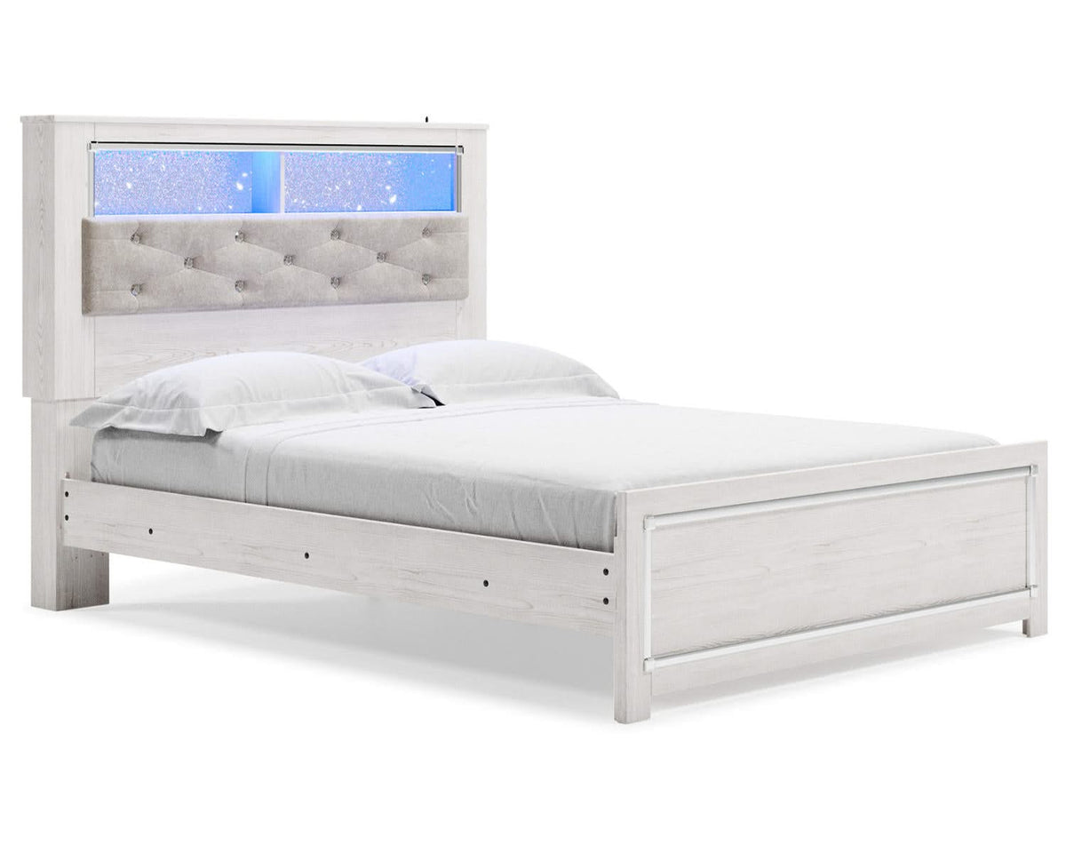 Cama con librería Altyra Queen con paneles