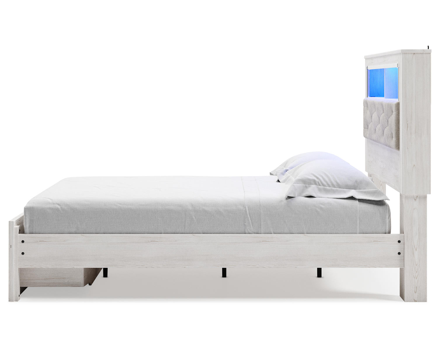 Altyra Queen Upholstered Bookcase Bed with Storage