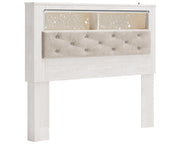 Altyra Queen Upholstered Panel Bookcase Headboard