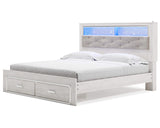 Altyra King Upholstered Bookcase Bed with Storage