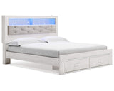 Altyra King Upholstered Bookcase Bed with Storage