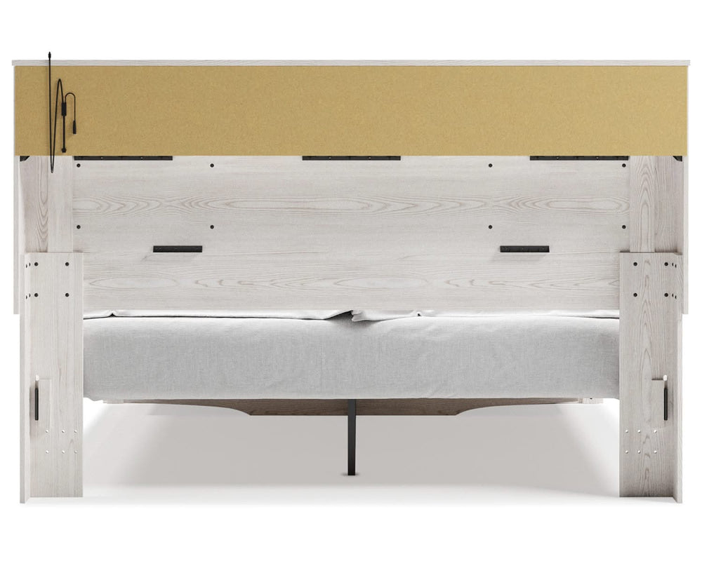 Altyra King Upholstered Bookcase Bed with Storage