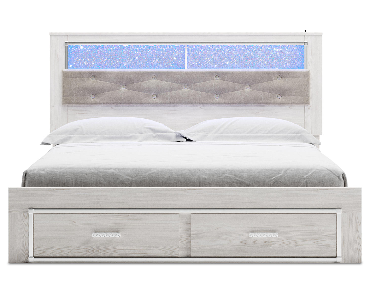 Altyra King Upholstered Bookcase Bed with Storage