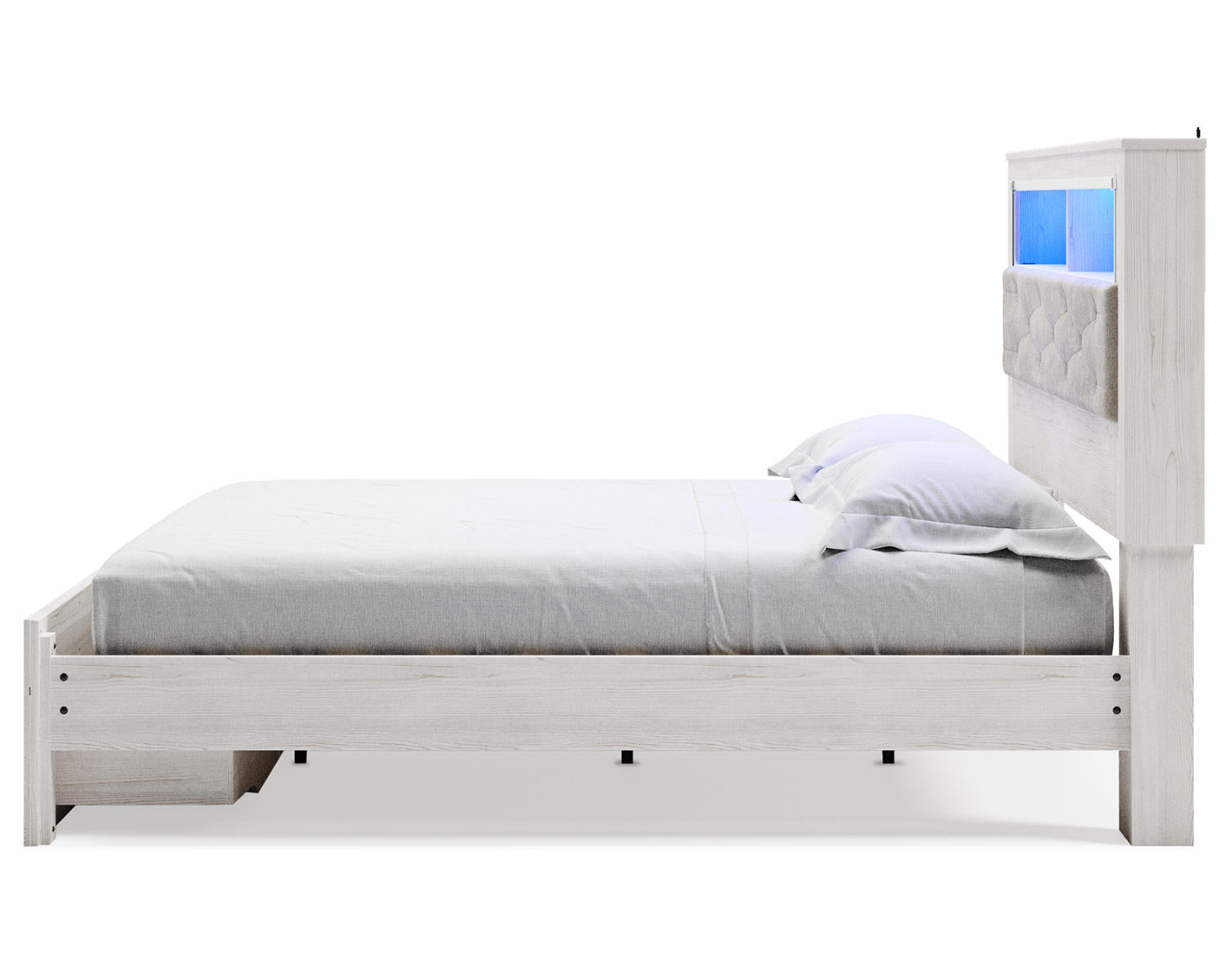 Altyra King Upholstered Bookcase Bed with Storage