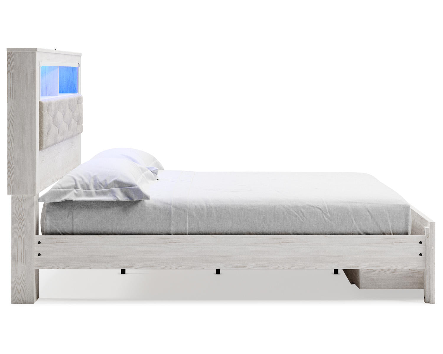 Altyra King Upholstered Bookcase Bed with Storage