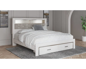 Altyra King Upholstered Bookcase Bed with Storage