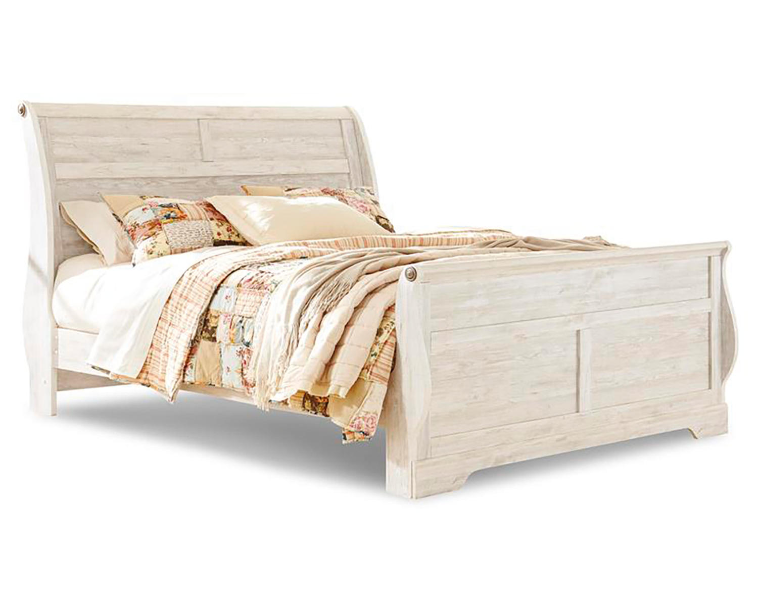 Willowton King Sleigh Bed, Dresser, Mirror and Nightstand