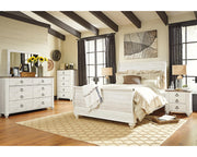 Willowton Queen Sleigh Bed, 2 Dressers, Mirror, Chest and 2 Nightstands