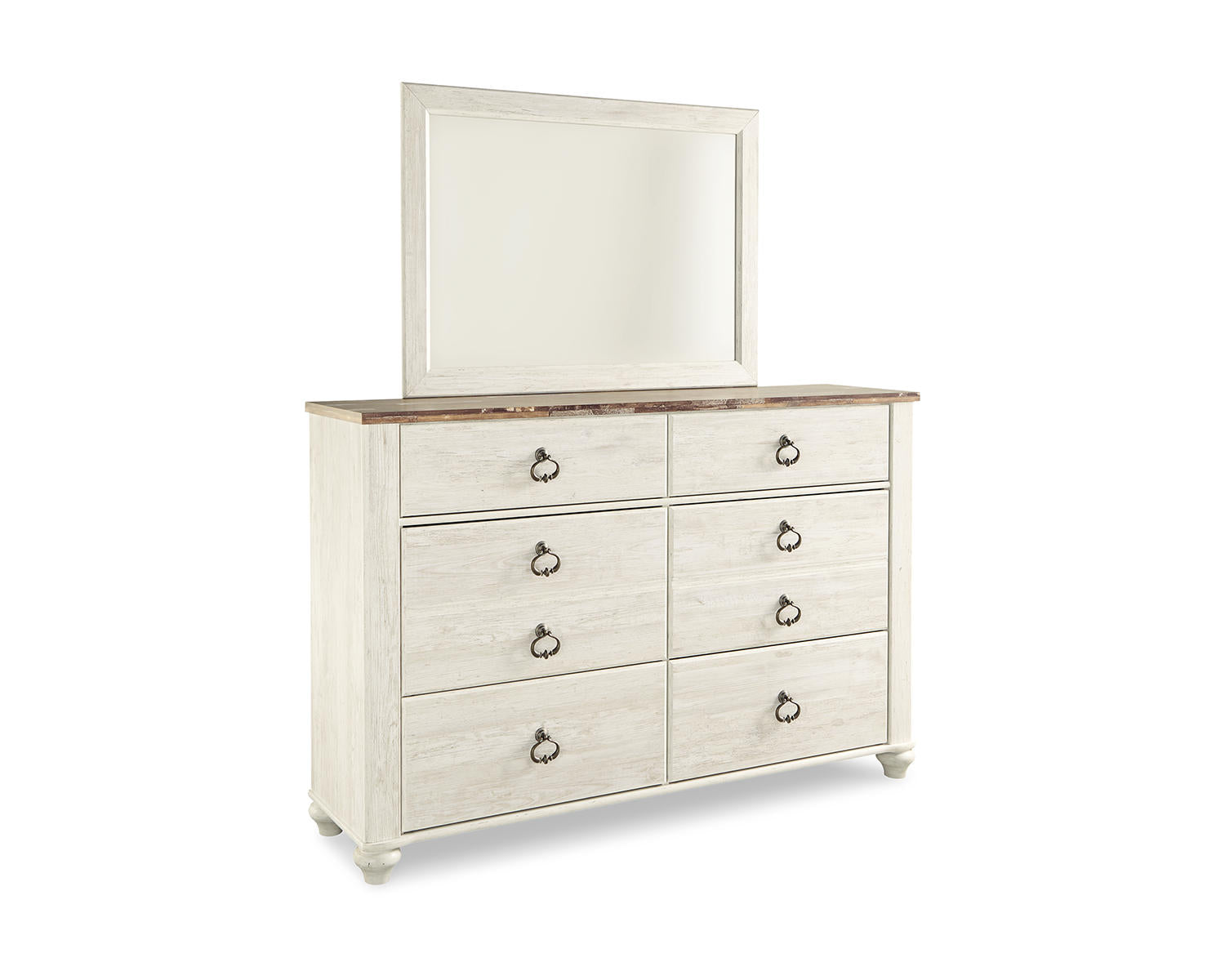 Willowton King Sleigh Bed, Dresser, Mirror, Chest and Nightstand