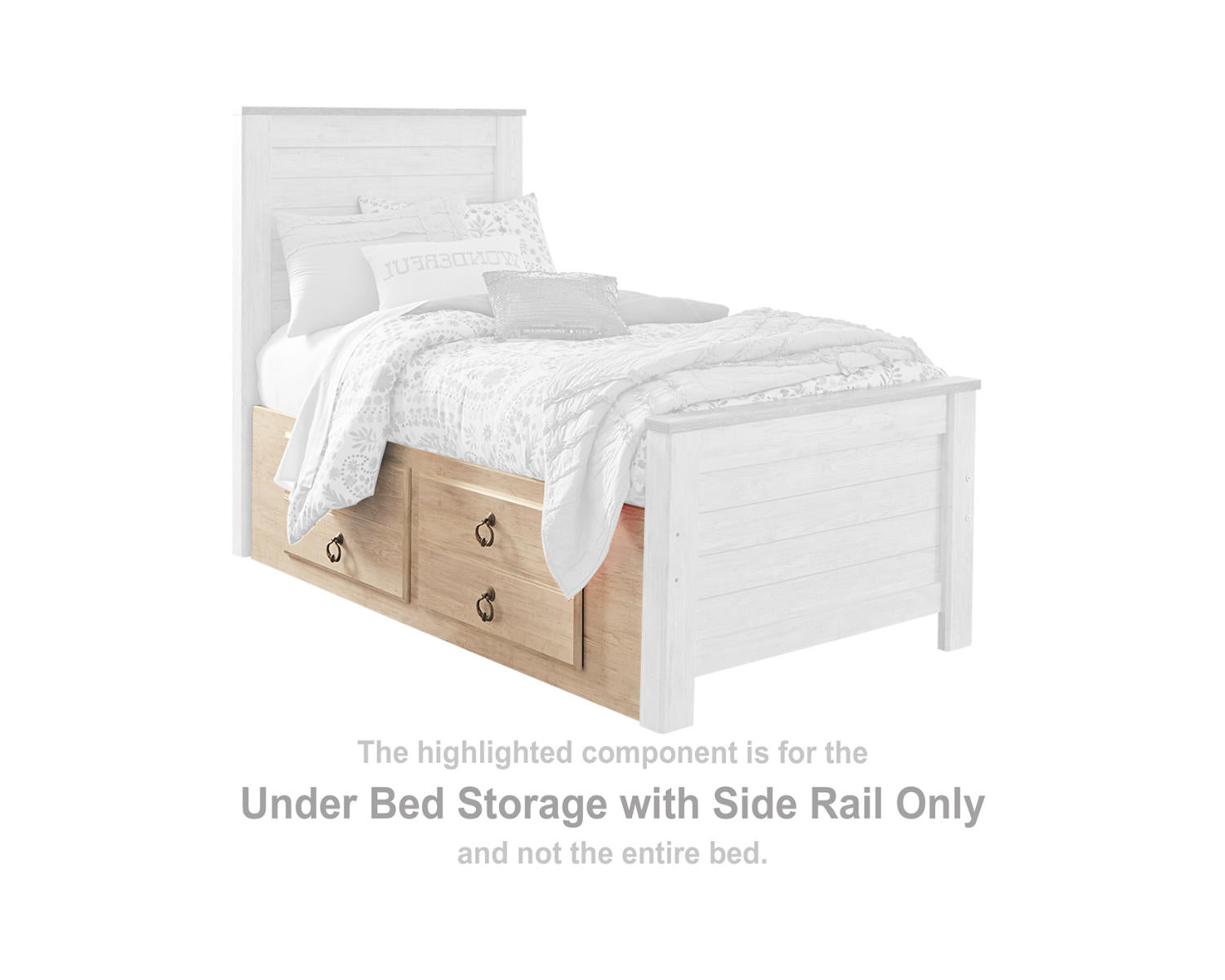 Willowton Under Bed Storage with Side Rail