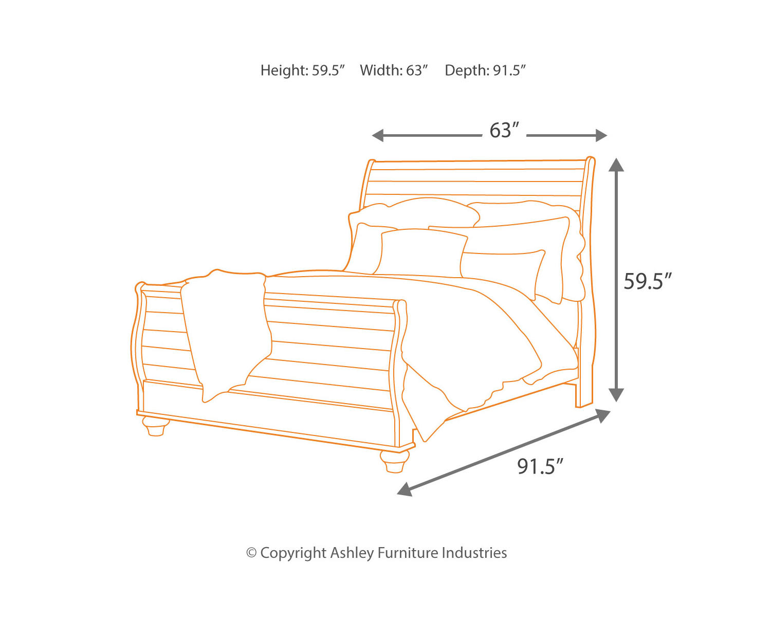 Willowton Queen Sleigh Bed