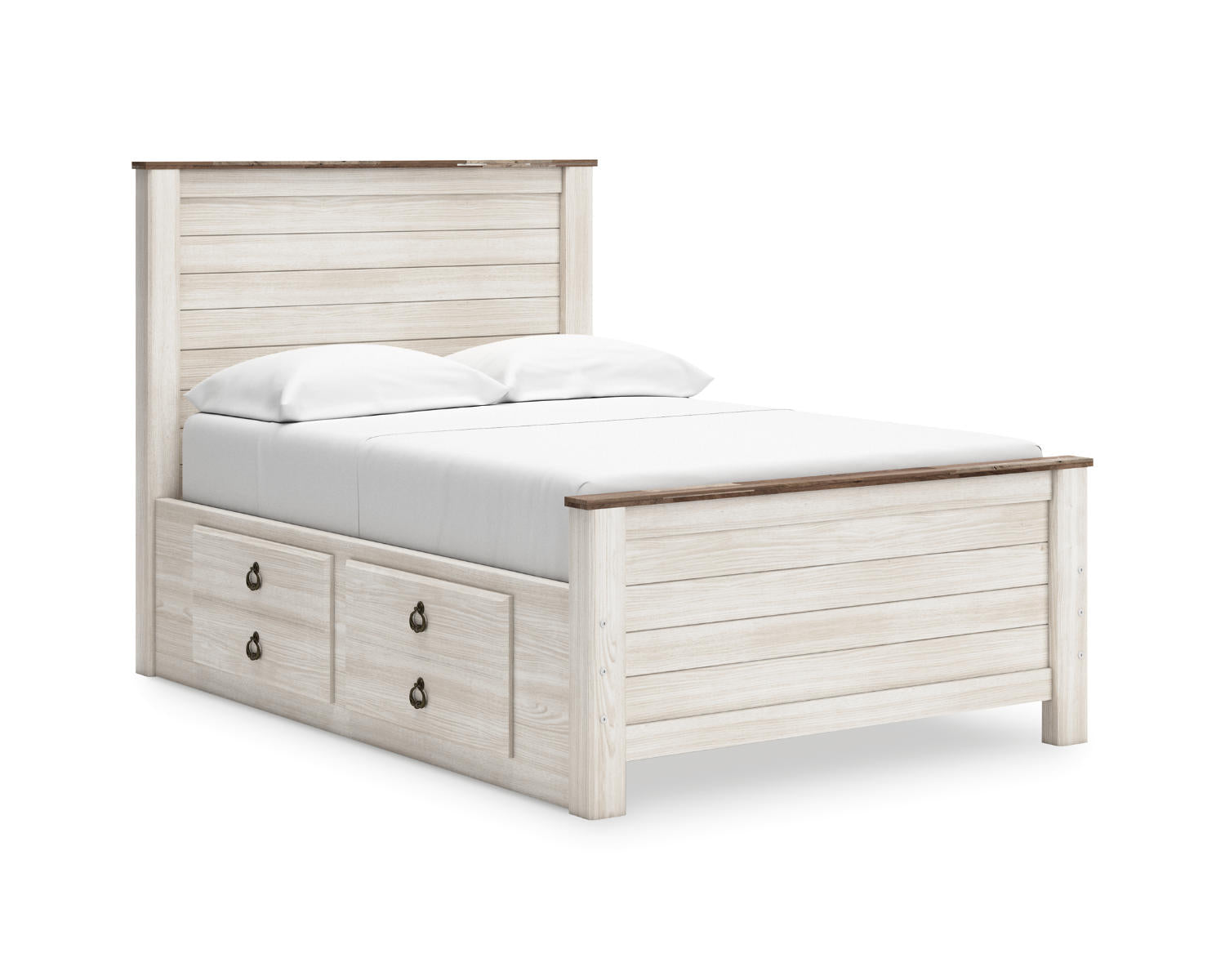 Willowton Full Panel Bed with storage, Dresser, Mirror, Chest and Nightstand