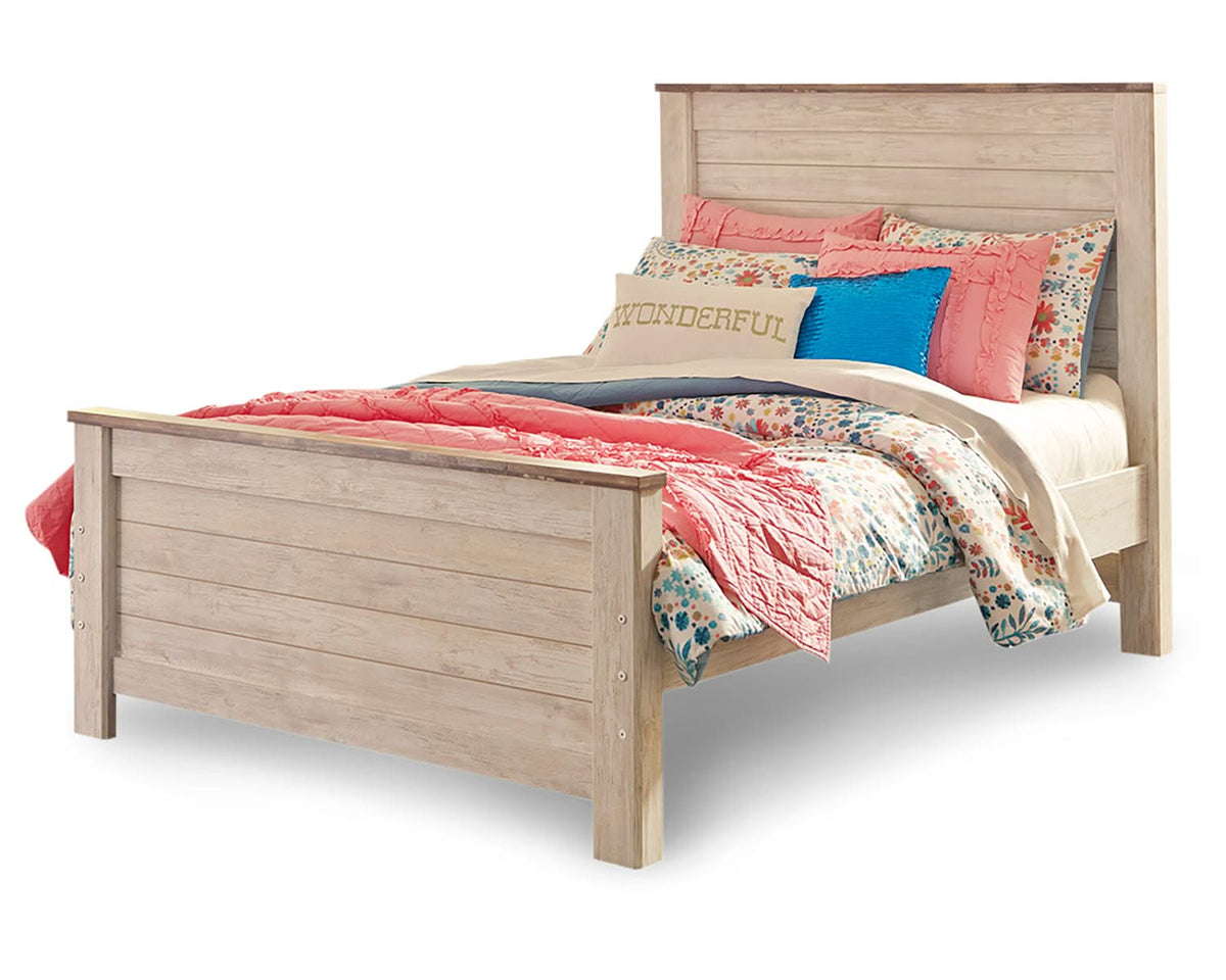 Willowton Full Panel Bed, Dresser and Mirror