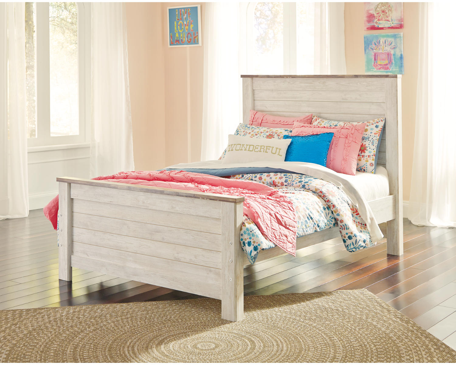 Willowton Full Panel Bed, Dresser, Mirror, Chest and Nightstand