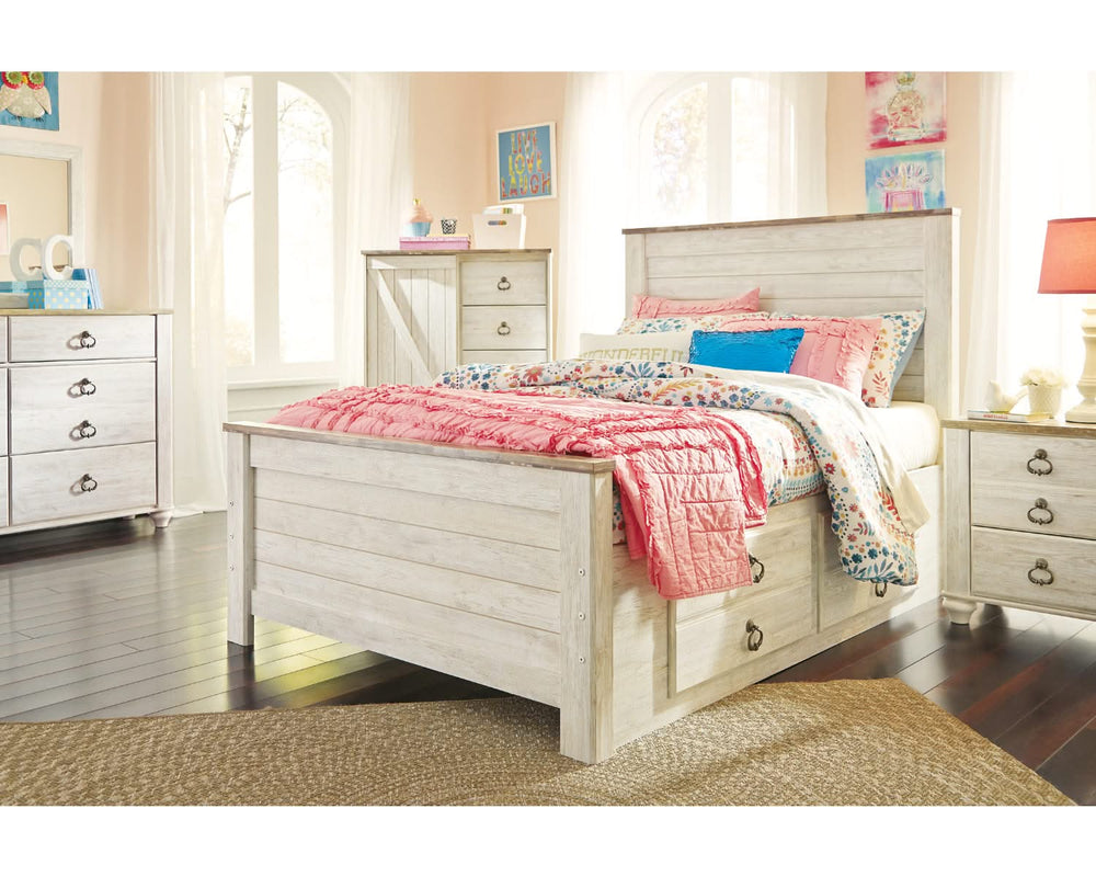 Willowton Full Panel Bed with 2 Storage Drawers