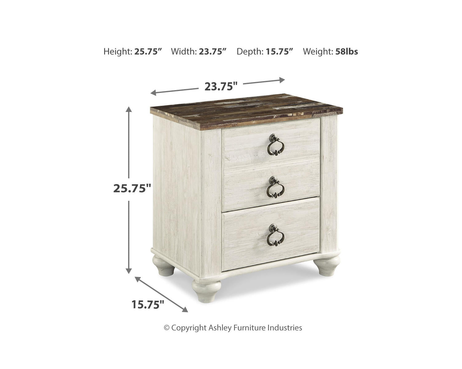 Willowton Queen Sleigh Bed, 2 Dressers, Mirror, Chest and 2 Nightstands